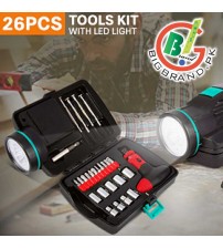 26 Pcs Tools Kit with LED Emergency Light